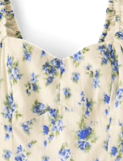 Womens Mommy And Me Floral Textured Mini Bubble Dress