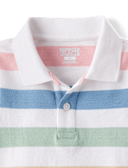 Baby And Toddler Boys Striped Soft Pique Polo