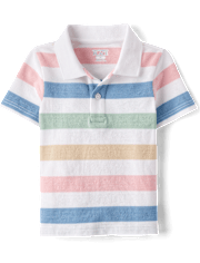 Baby And Toddler Boys Striped Soft Pique Polo