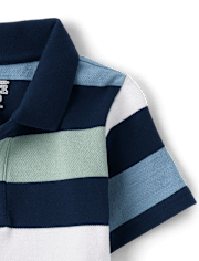 Baby And Toddler Boys Striped Soft Pique Polo