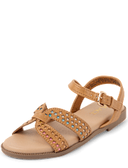 Girls Perforated Star Sandals
