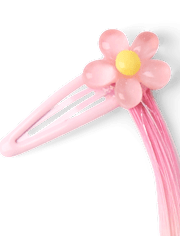 Girls Butterfly Rainbow Faux Hair Extension Hair Clip 4-Pack