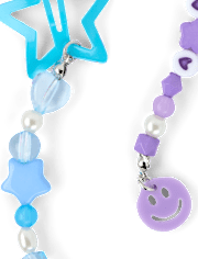 Girls Star Beaded Charm Hair Clip 3-Pack