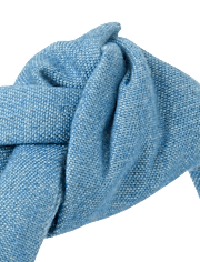 Girls Studded Floral Chambray Top Knot Headband