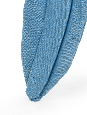 Girls Studded Floral Chambray Top Knot Headband