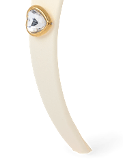 Girls Studded Heart Satin Headband