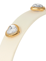 Girls Studded Heart Satin Headband