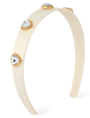 Girls Studded Heart Satin Headband