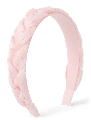 Bandeau tressé bouffant à strass pour filles