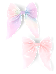 Girls Shimmer Bow Hair Clip 2-Pack