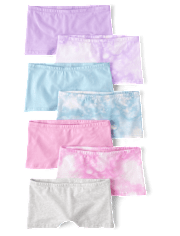 Girls Tie Dye Girl Short Underwear 7-Pack