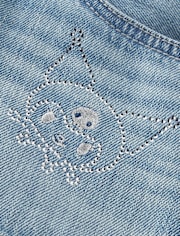 Girls Kuromiâ¢ Rhinestone Denim Shortie Shorts