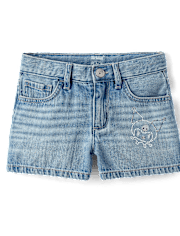 Girls Kuromiâ¢ Rhinestone Denim Shortie Shorts