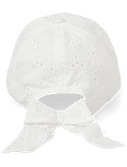 Girls Bow Back Embroidered Eyelet Baseball Hat