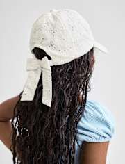 Casquette de baseball pour fille avec nœud à l'arrière et œillets brodés