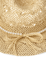 Girls Faux Pearl Cowgirl Hat