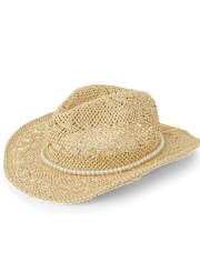 Girls Faux Pearl Cowgirl Hat