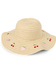 Baby And Toddle Girls Embroidered Fruit Sun Hat