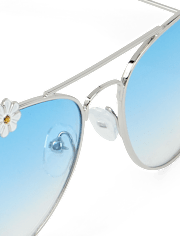 Girls Floral Aviator Sunglasses