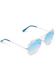 Girls Floral Aviator Sunglasses