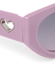 Lunettes de soleil œil de chat perforées en forme de cœur pour filles