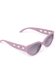 Girls Perforated Heart Cat Eye Sunglasses