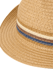 Boys Striped Fedora