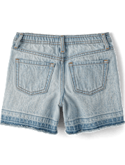 Girls Ripped Relaxed Denim Midi Shorts