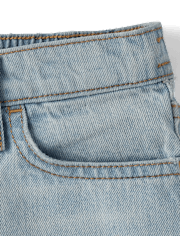 Girls Ripped Relaxed Denim Midi Shorts