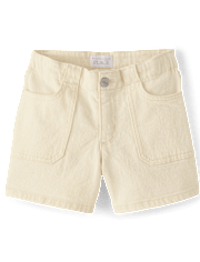 Girls Utility Baggy Denim Shorts