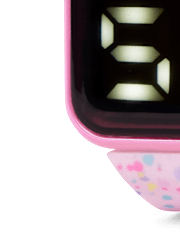 Montre numérique pour filles avec éclaboussures de peinture
