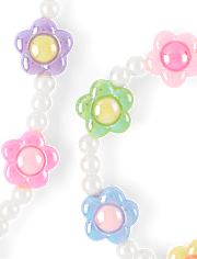 Girls Floral Beaded 2-Piece Jewelry Set