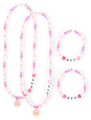 Girls Beaded BFF 4-Piece Jewelry Set