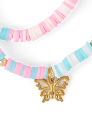 Girls Butterfly Beaded Bracelet 6-Pack