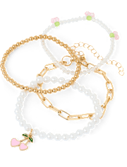 Bracelet de perles cerises pour filles (lot de 4)
