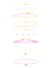 Girls Butterfly Choker Necklace 7-Pack