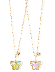 Girls Shakey Butterfly BFF Necklace 2-Pack
