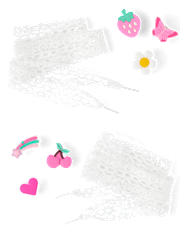 Girls Lace Shoelace & Shoe Charm 8-Piece Set