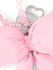 Girls Puffy Bow Beaded Bag Charm