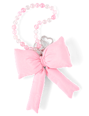 Girls Puffy Bow Beaded Bag Charm