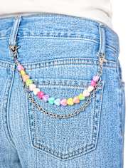 Girls Beaded Heart Chain Bag Charm
