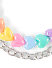 Girls Beaded Heart Chain Bag Charm