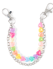 Girls Beaded Heart Chain Bag Charm