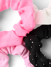 Girls Rhinestone Scrunchie 8-Pack