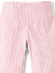 Leggings côtelés taille haute évasés pour filles