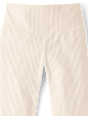 Leggings côtelés taille haute évasés pour filles