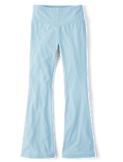 Girls Ribbed High Rise Flare Leggings