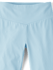 Girls Ribbed High Rise Flare Leggings