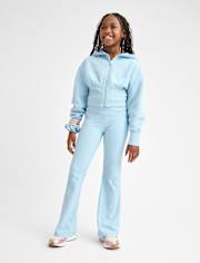 Girls Ribbed High Rise Flare Leggings