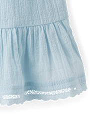 Girls Textured Ruffle Skort